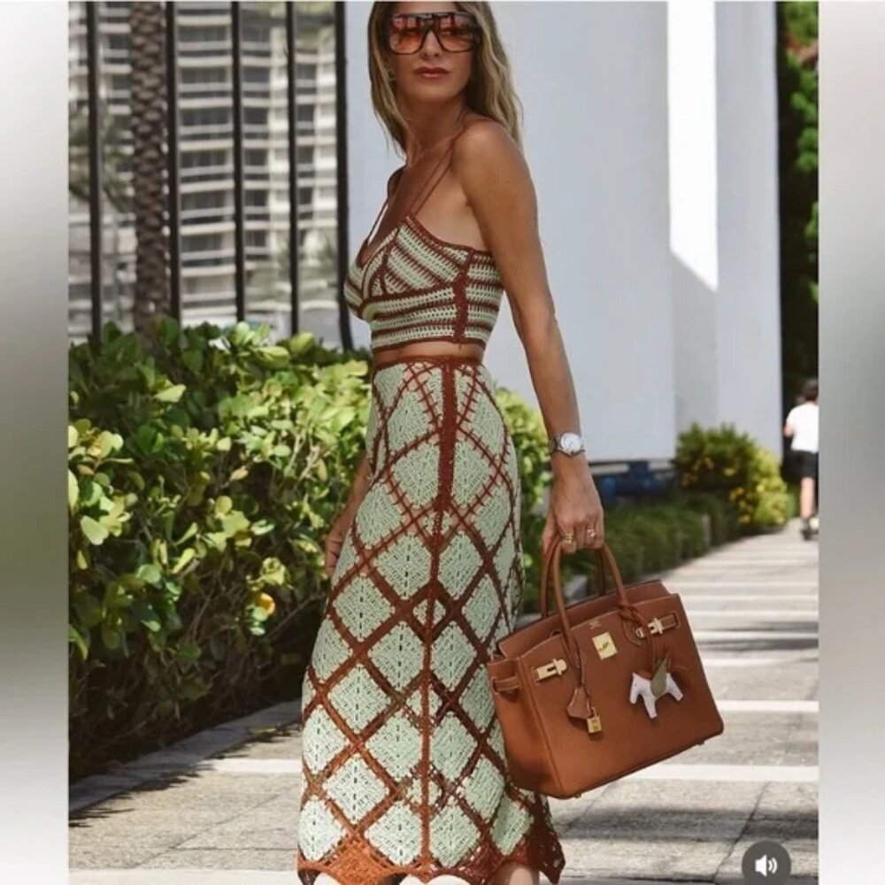ZARA CROCHET MIDI SKIRT